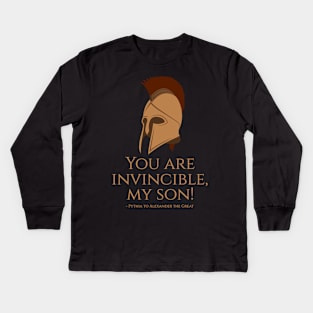 You are invincible, my son! - Pythia - Ancient Greek Mythology Kids Long Sleeve T-Shirt